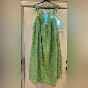 Free People Light Green Textured Maxi Dress